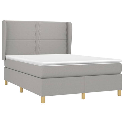 Giroletto a Molle con Materasso Grigio Chiaro 140x190cm Tessuto | homemem39