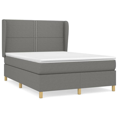 Giroletto a Molle con Materasso Grigio Scuro 140x190 cm Tessuto | homemem39