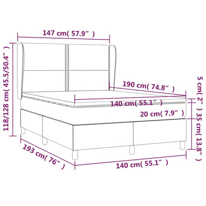 Giroletto a Molle con Materasso Grigio Scuro 140x190 cm Tessuto | homemem39