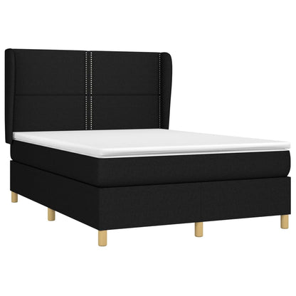 Giroletto a Molle con Materasso Nero 140x190 cm in Tessuto | homemem39