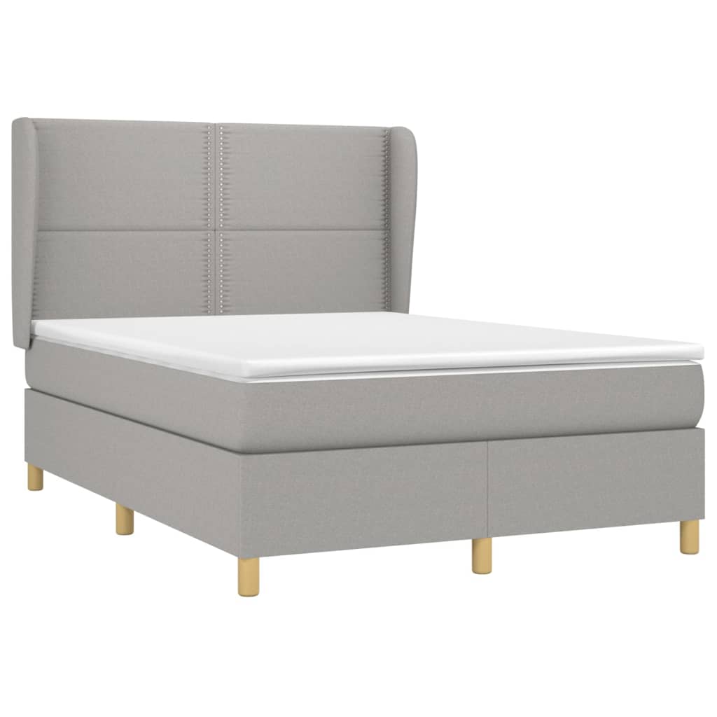 Giroletto a Molle con Materasso Grigio Chiaro 140x200cm Tessuto | homemem39
