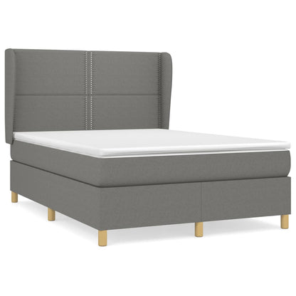 Giroletto a Molle con Materasso Grigio Scuro 140x200cm Tessuto | homemem39