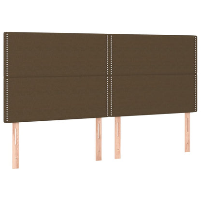 Giroletto a Molle con Materasso Marrone Scuro 200x200cm Tessuto | homemem39