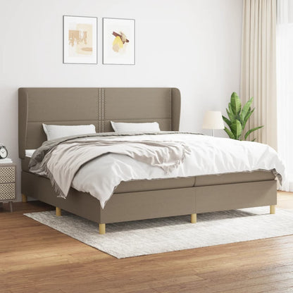 Giroletto a Molle con Materasso Tortora 200x200 cm in Tessuto | homemem39