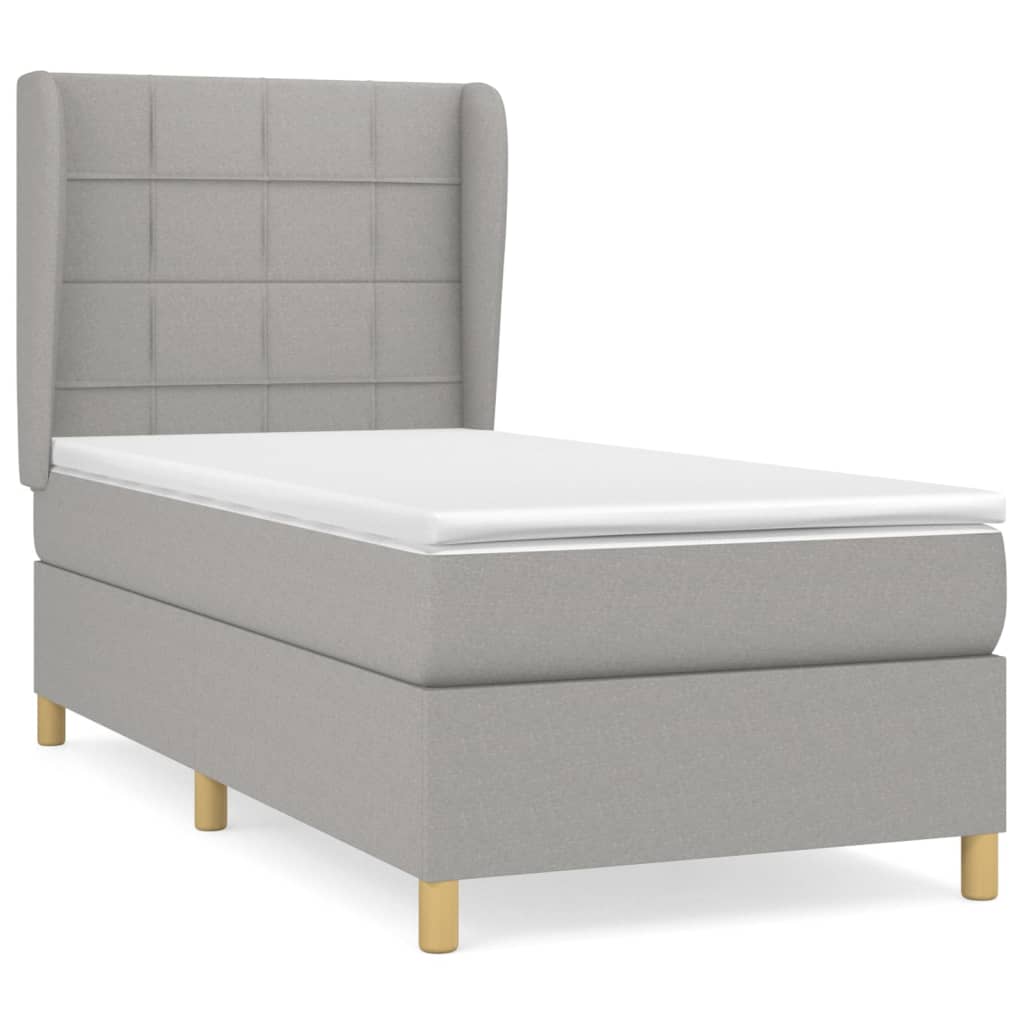 Giroletto a Molle con Materasso Grigio Chiaro 80x200 cm Tessuto | homemem39