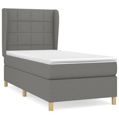 Giroletto a Molle con Materasso Grigio Scuro 80x200 cm Tessuto | homemem39
