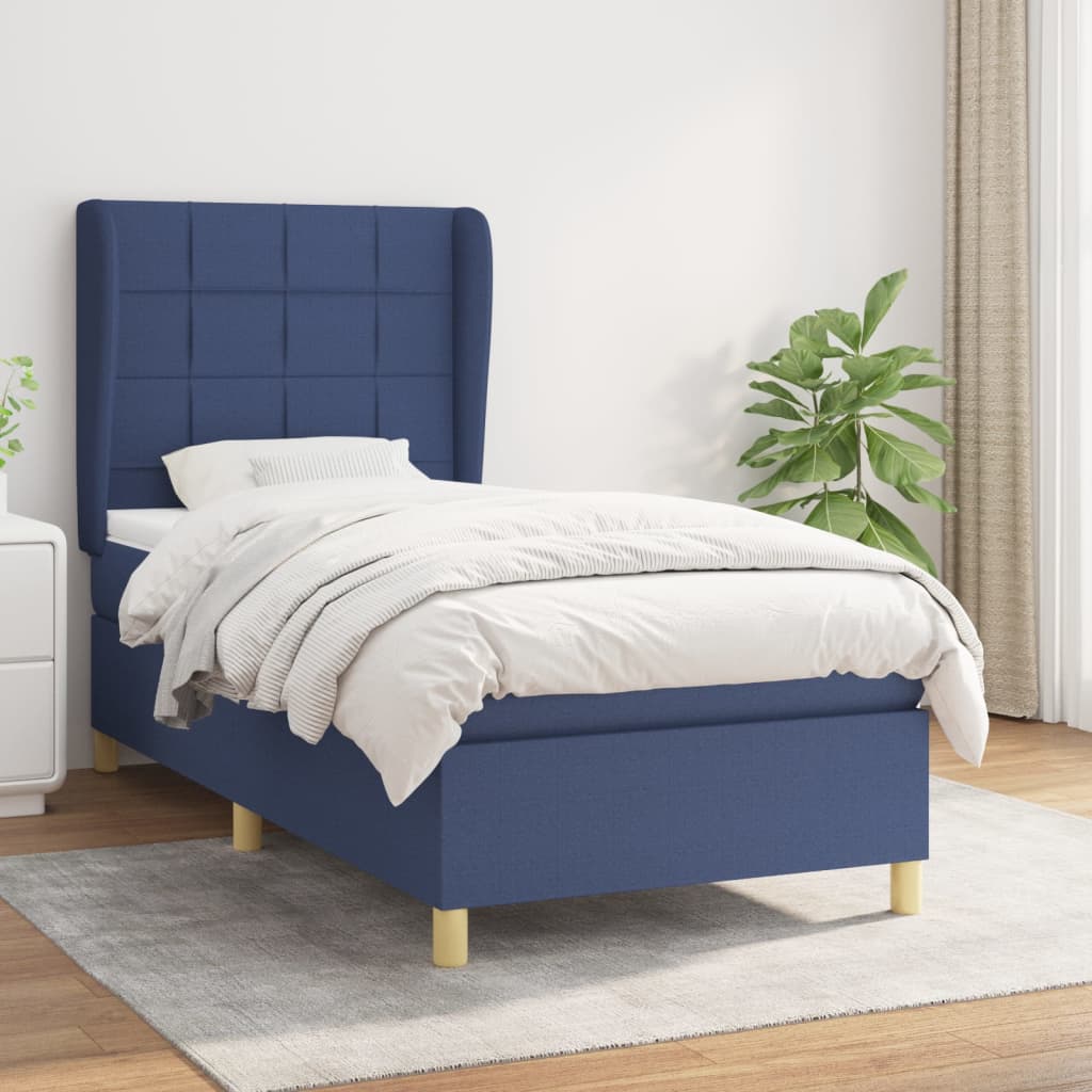 Giroletto a Molle con Materasso Blu 80x200 cm inTessuto | homemem39