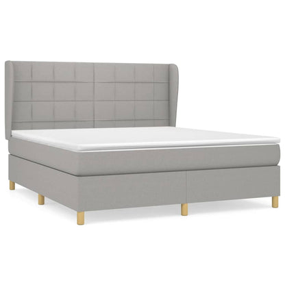 Giroletto a Molle con Materasso Grigio Chiaro160x200 cm Tessuto | homemem39