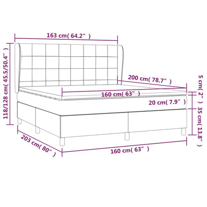 Giroletto a Molle con Materasso Tortora 160x200 cm in Tessuto