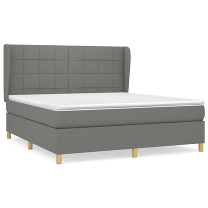 Giroletto a Molle con Materasso Grigio Scuro 180x200 cm Tessuto | homemem39