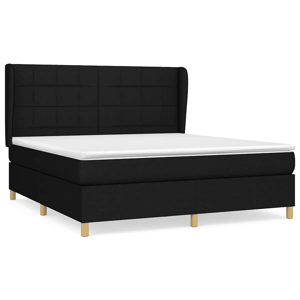 Giroletto a Molle con Materasso Nero 180x200 cm in Tessuto | homemem39