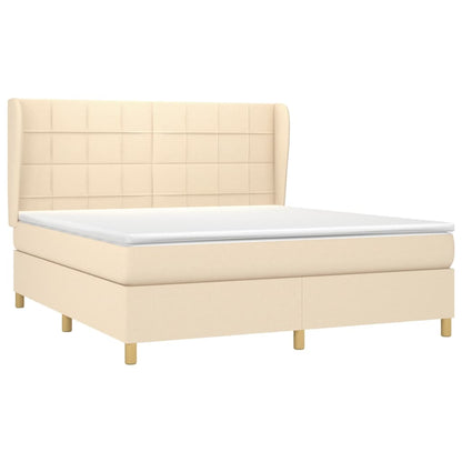 Giroletto a Molle con Materasso Crema 180x200 cm in Tessuto | homemem39