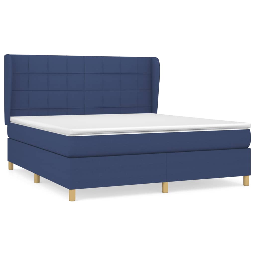 Giroletto a Molle con Materasso Blu 180x200 cm in Tessuto | homemem39