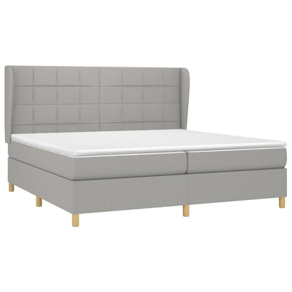 Giroletto a Molle con Materasso Grigio Chiaro 200x200cm Tessuto | homemem39
