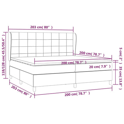 Giroletto a Molle con Materasso Marrone Scuro 200x200cm Tessuto | homemem39