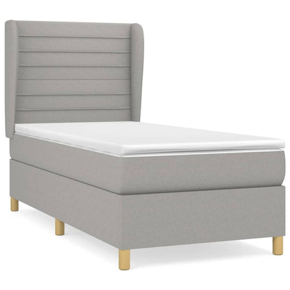 Giroletto a Molle con Materasso Grigio Chiaro 80x200 cm Tessuto | homemem39