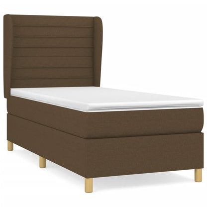 Giroletto a Molle con Materasso Marrone Scuro 100x200cm Tessuto | homemem39