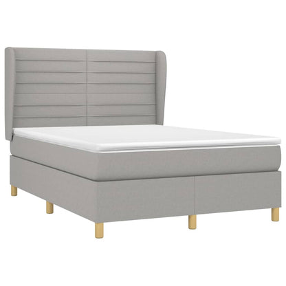 Giroletto a Molle con Materasso Grigio Chiaro 140x190cm Tessuto | homemem39