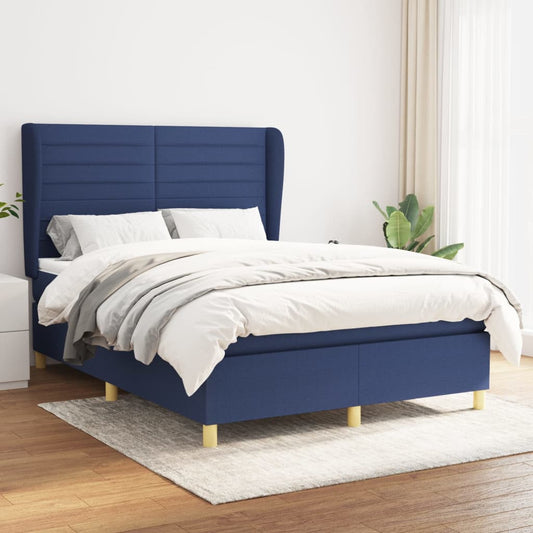 Giroletto a Molle con Materasso Blu 140x190 cm in Tessuto | homemem39