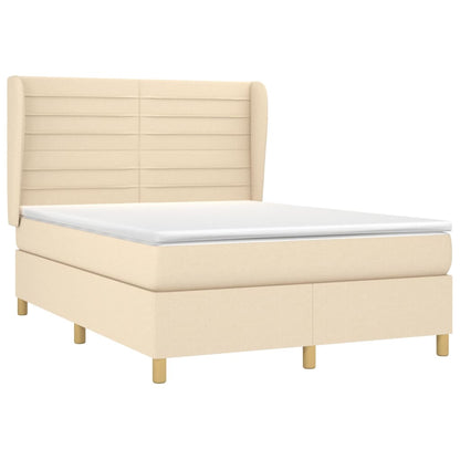 Giroletto a Molle con Materasso Crema 140x200 cm in Tessuto