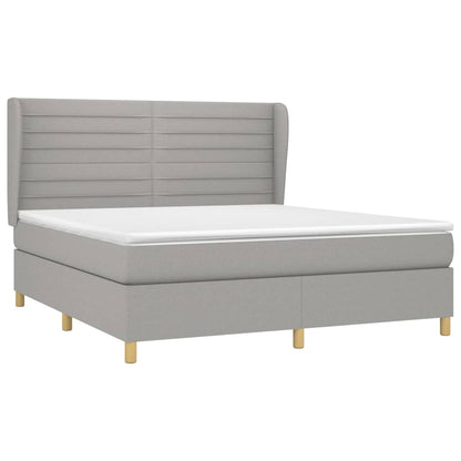 Giroletto a Molle con Materasso Grigio Chiaro160x200 cm Tessuto | homemem39