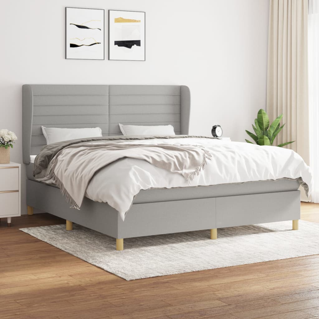 Giroletto a Molle con Materasso Grigio Chiaro160x200 cm Tessuto | homemem39