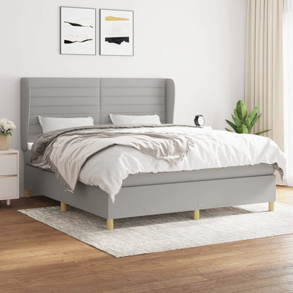 Giroletto a Molle con Materasso Grigio Chiaro160x200 cm Tessuto | homemem39