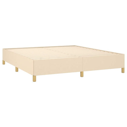 Giroletto a Molle con Materasso Crema 160x200 cm in Tessuto