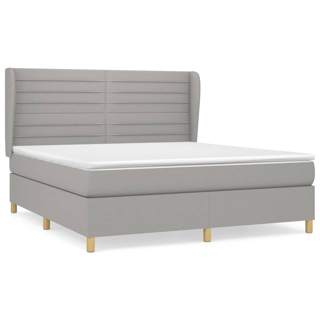Giroletto a Molle con Materasso Grigio Chiaro180x200 cm Tessuto | homemem39