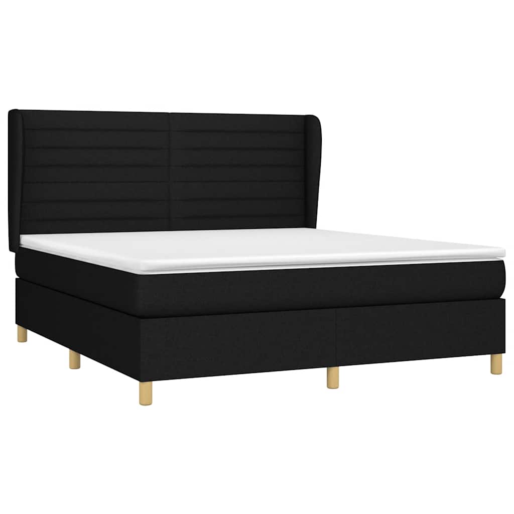 Giroletto a Molle con Materasso Nero 180x200 cm in Tessuto | homemem39
