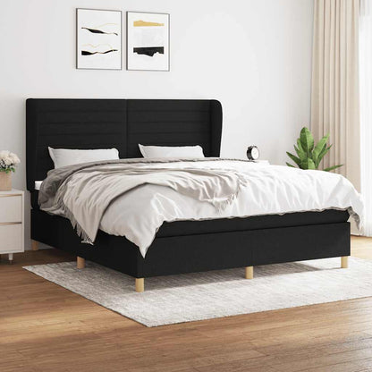 Giroletto a Molle con Materasso Nero 180x200 cm in Tessuto | homemem39