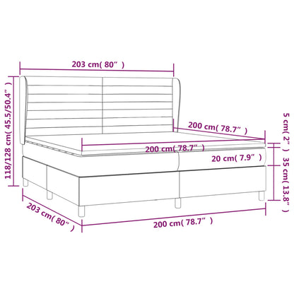 Giroletto a Molle con Materasso Blu 200x200 cm in Tessuto
