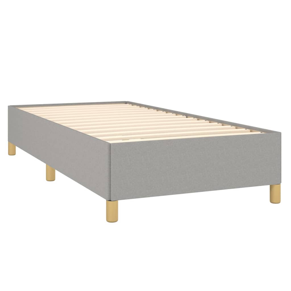 Spring bed frame with light gray mattress 80x200 cm fabric