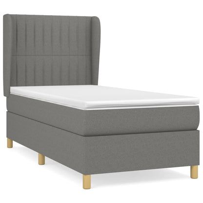 Giroletto a Molle con Materasso Grigio Scuro 80x200 cm Tessuto | homemem39