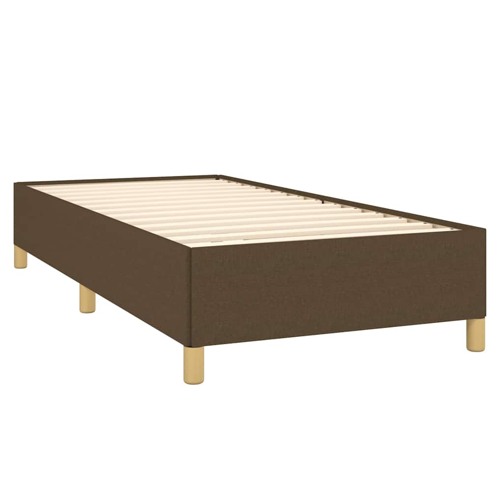 Giroletto a Molle con Materasso Marrone Scuro 80x200 cm Tessuto