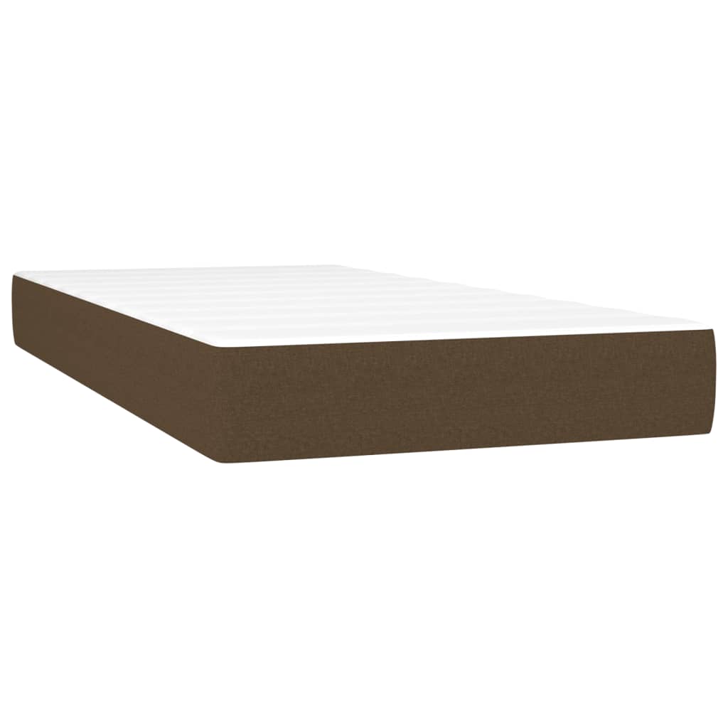 Giroletto a Molle con Materasso Marrone Scuro 90x190cm Tessuto | homemem39