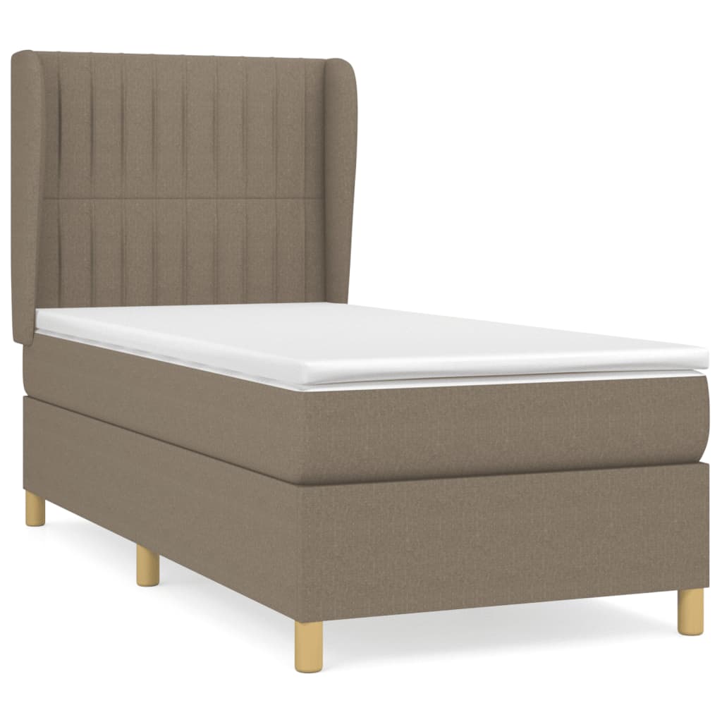 Giroletto a Molle con Materasso Tortora 90x190 cm in Tessuto | homemem39