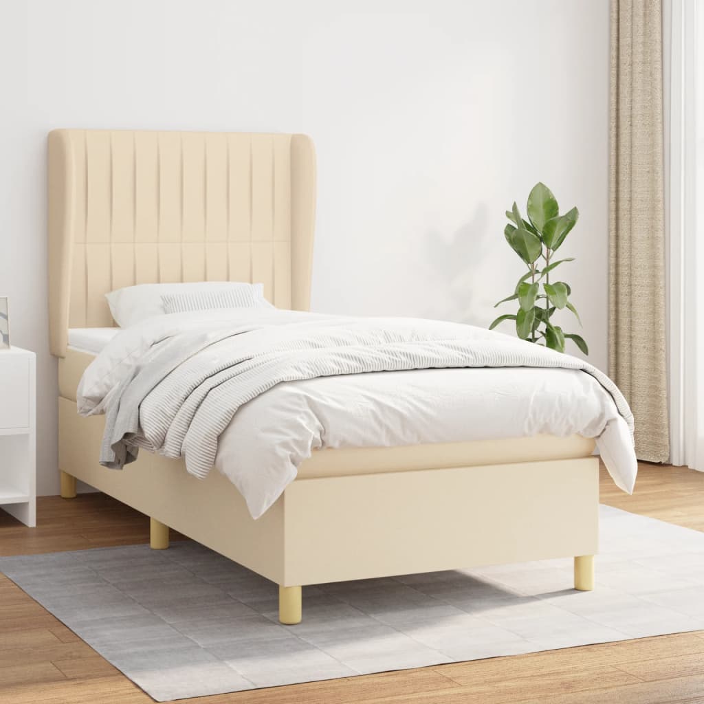 Giroletto a Molle con Materasso Crema 90x200 cm inTessuto
