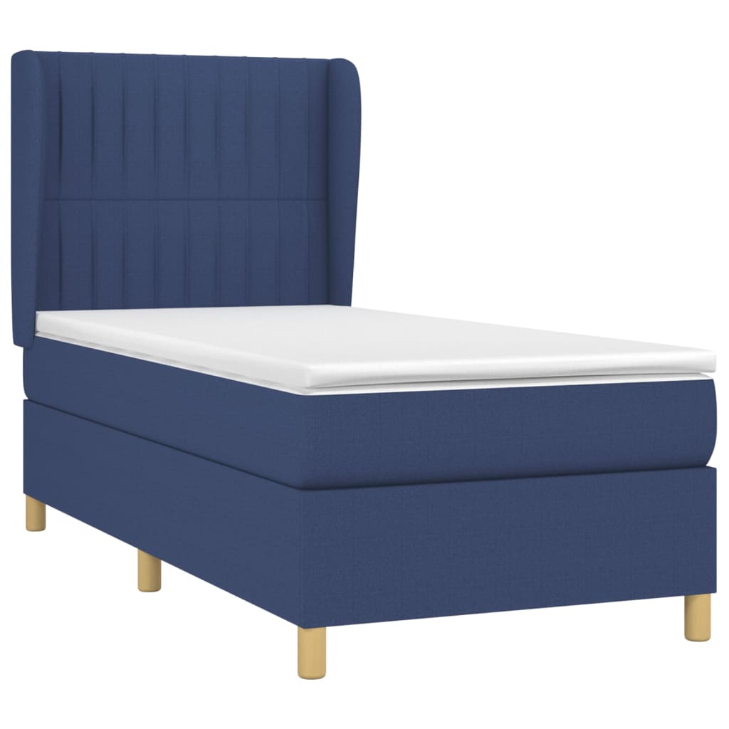 Giroletto a Molle con Materasso Blu 100x200 cm in Tessuto | homemem39