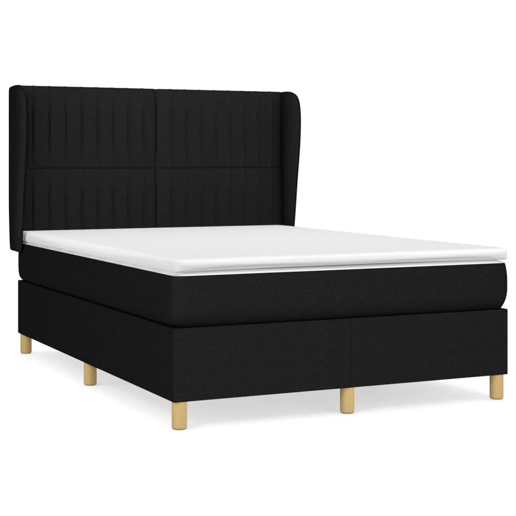 Giroletto a Molle con Materasso Nero 140x190 cm in Tessuto | homemem39