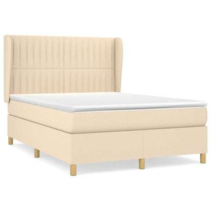 Giroletto a Molle con Materasso Crema 140x19 cm in Tessuto | homemem39
