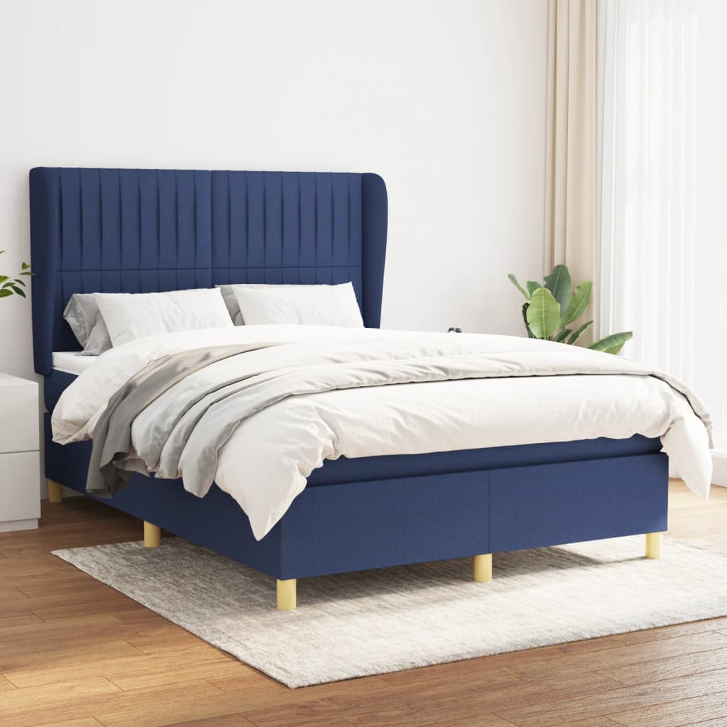 Giroletto a Molle con Materasso Blu 140x190 cm in Tessuto | homemem39
