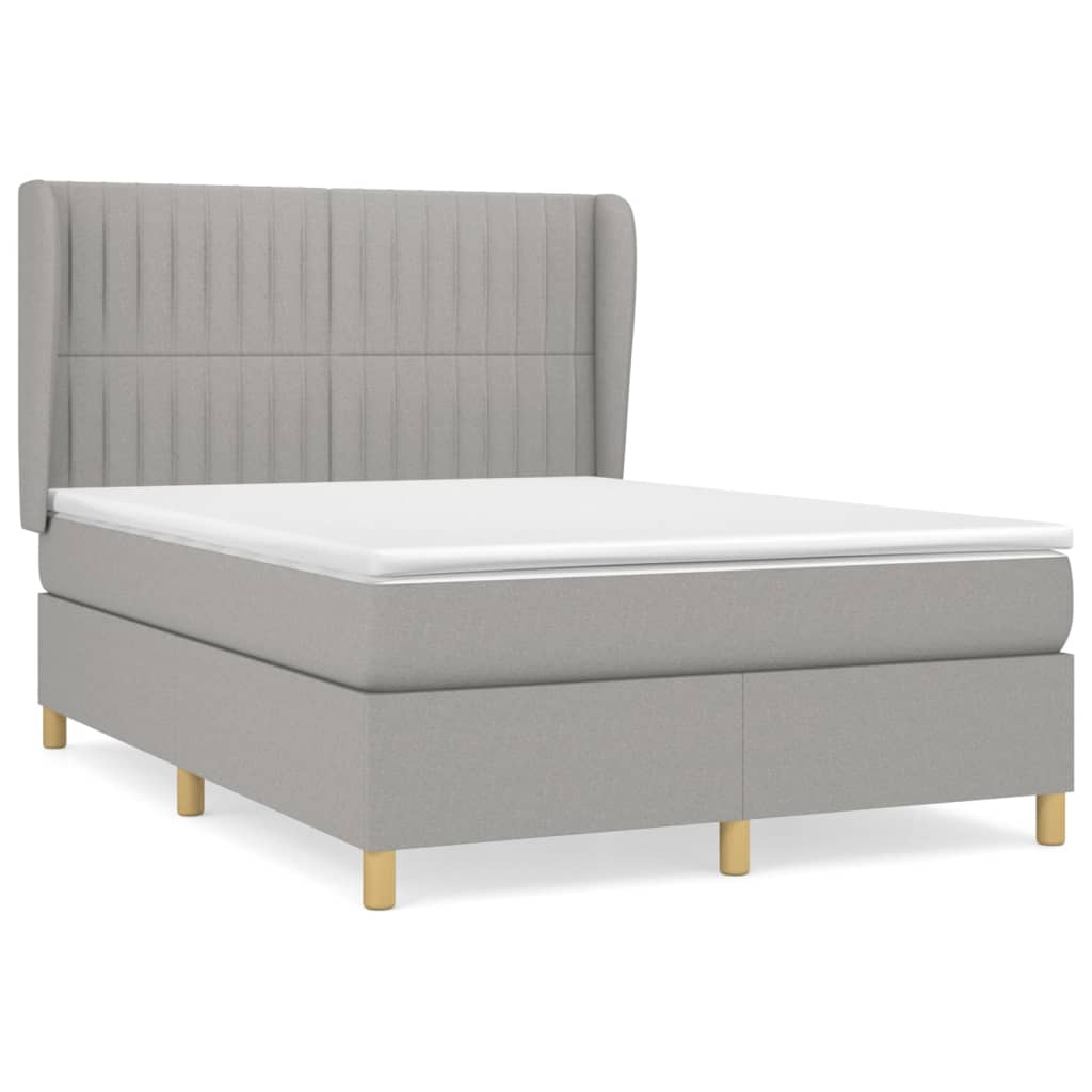 Giroletto a Molle con Materasso Grigio Chiaro 140x200cm Tessuto | homemem39