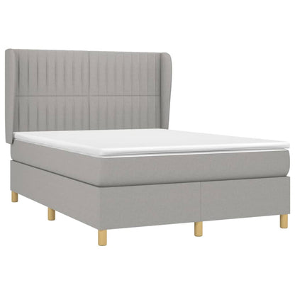 Giroletto a Molle con Materasso Grigio Chiaro 140x200cm Tessuto | homemem39
