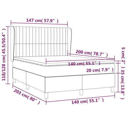 Giroletto a Molle con Materasso Blu 140x200 cm in Tessuto | homemem39