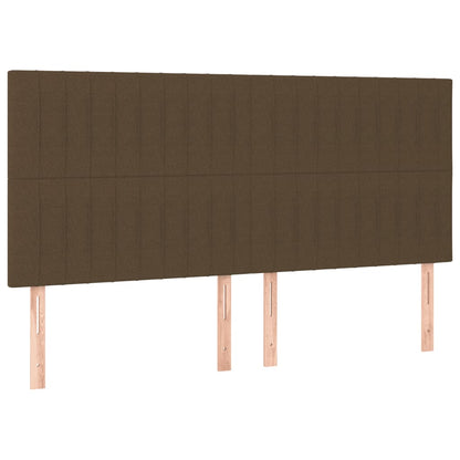 Giroletto a Molle con Materasso Marrone Scuro 160x200cm Tessuto | homemem39