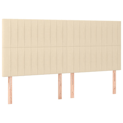 Giroletto a Molle con Materasso Crema 160x200 cm in Tessuto | homemem39