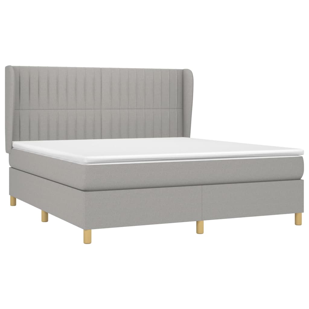 Giroletto a Molle con Materasso Grigio Chiaro180x200 cm Tessuto | homemem39