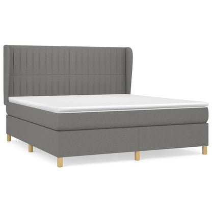 Giroletto a Molle con Materasso Grigio Scuro 180x200 cm Tessuto | homemem39