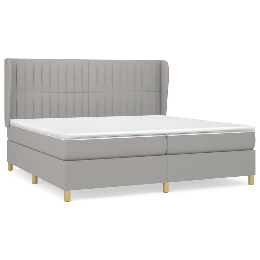 Giroletto a Molle con Materasso Grigio Chiaro 200x200cm Tessuto | homemem39